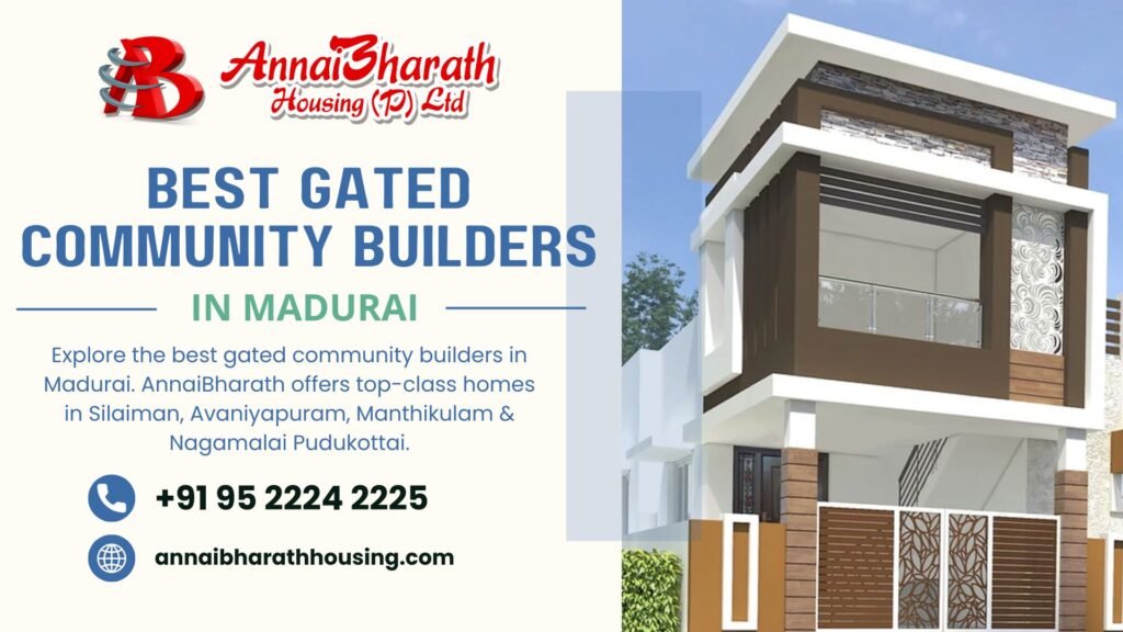 Modern gated community home by AnnaiBharath Housing in Madurai
