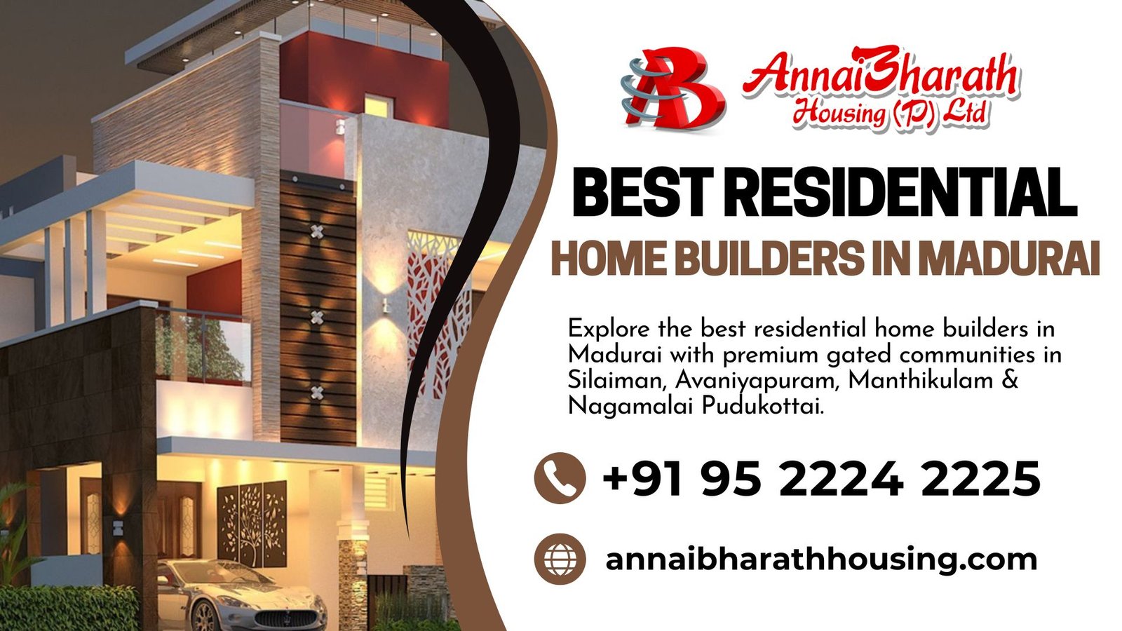 Modern Gated Villa by Best Residential Home Builders in Madurai – AnnaiBharath Housing