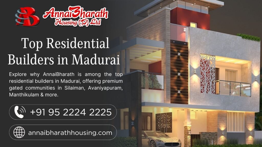 Modern villa design by top residential builders in Madurai – AnnaiBharath Housing